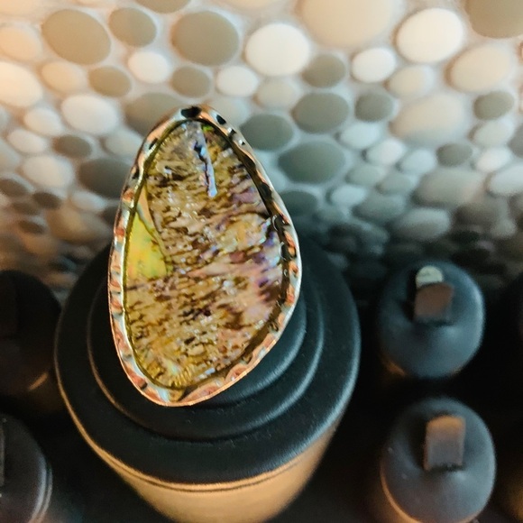 Sterling Silver ring with Precious stones size 6.5 - Picture 1 of 5